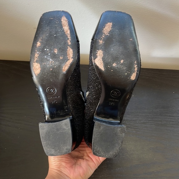 Chanel Black Milky Way Patent Cap Toe Ankle Boots size 37 - Picture 3 of 5